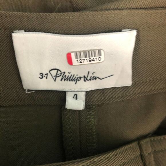 3.1 Phillip Lim 100% Wool Ankle Olive Green Women's Pants 4 - Picture 5 of 14